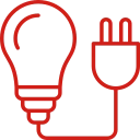 Light bulb icon for LED lighting installation services