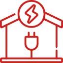 Eco home icon for energy-efficient electrical solutions