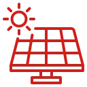 Solar energy icon for residential solar panel installation