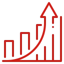 Growth chart icon for energy-efficient electrical solutions
