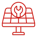 Solar panel maintenance icon for cleaning and servicing