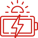 Solar battery icon for renewable energy storage