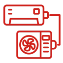 Split system air conditioner icon for home cooling