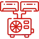 Split system air conditioner icon for home cooling